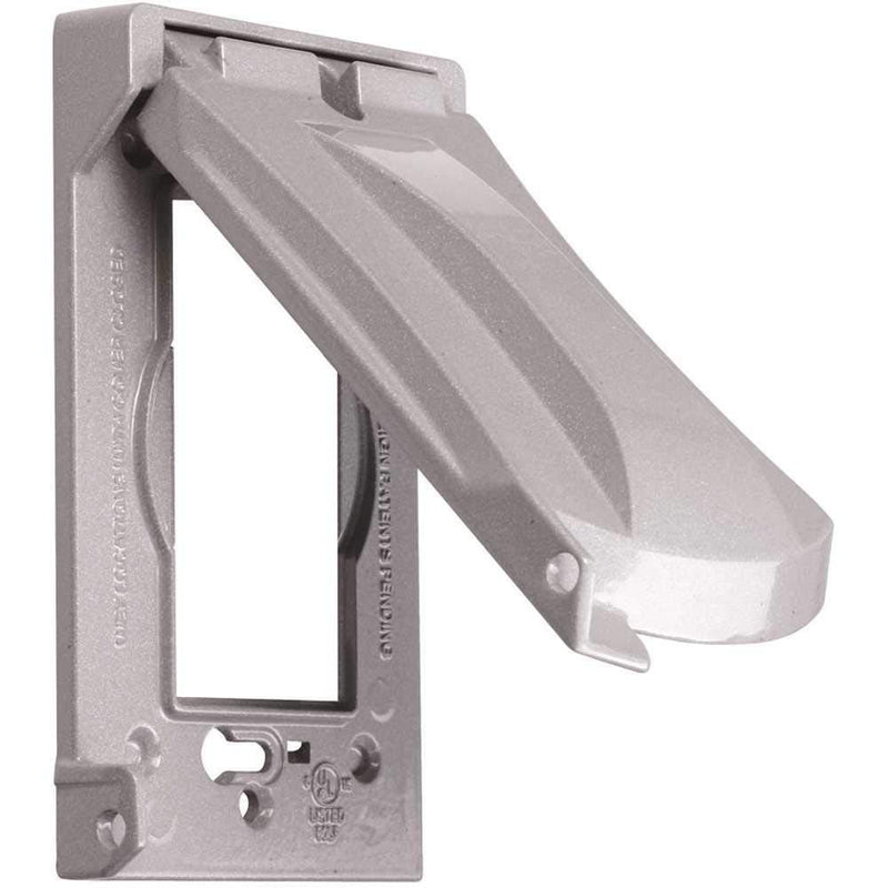 Hubbell Bell MX1050S Single-Gang Weatherproof Heavy Duty Universal Flip Cover, 2.87"W x 4.84"H, Gray Finish 1 Count (Pack of 1)