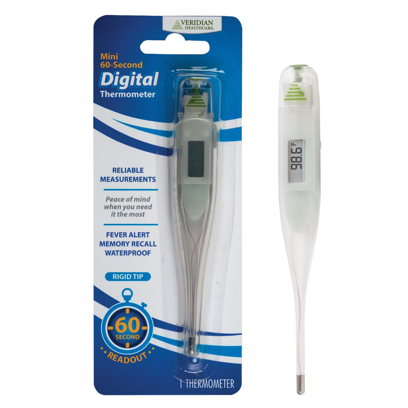 Digital Thermometer | 60-Second Readout | Fahrenheit Measurements | Rigid Tip | Fever Alert | One-Year Warranty 1 Count (Pack of 1)