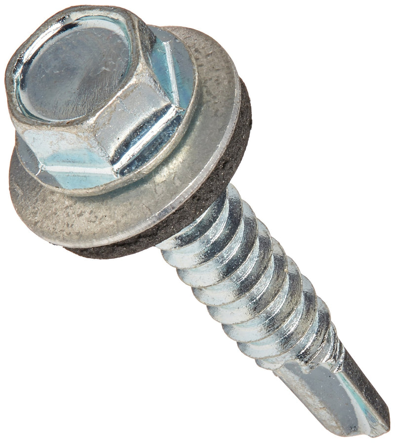 The Hillman Group 561039 12-14-Inch x 1-1/4-Inch Washer Head Neoprene Washer Self Drilling Screw, 100-Pack