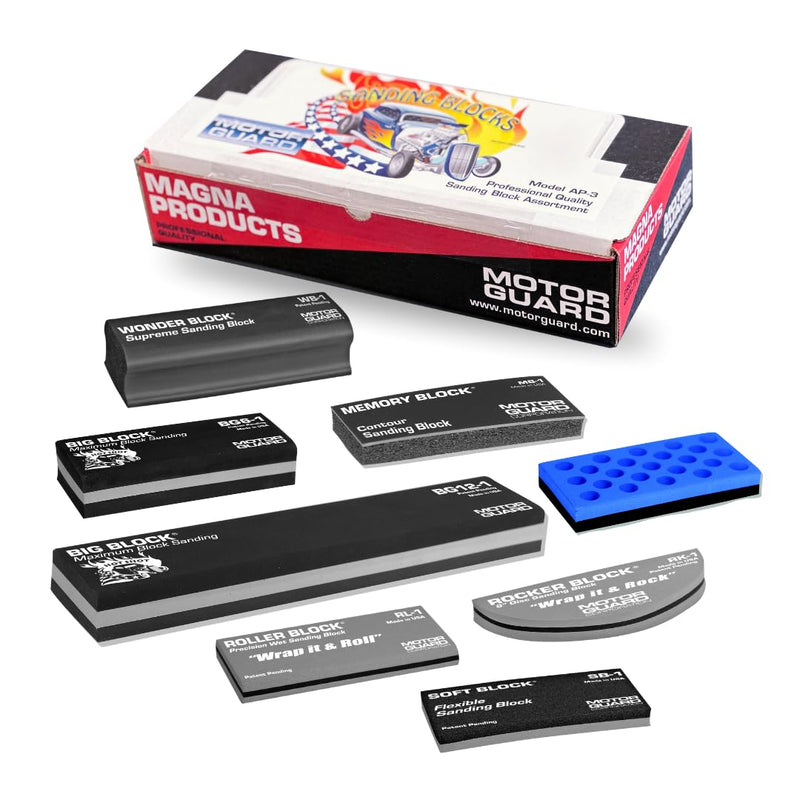 Motor Guard - 8Pc Sanding Block Assortment (AP-3), One Size