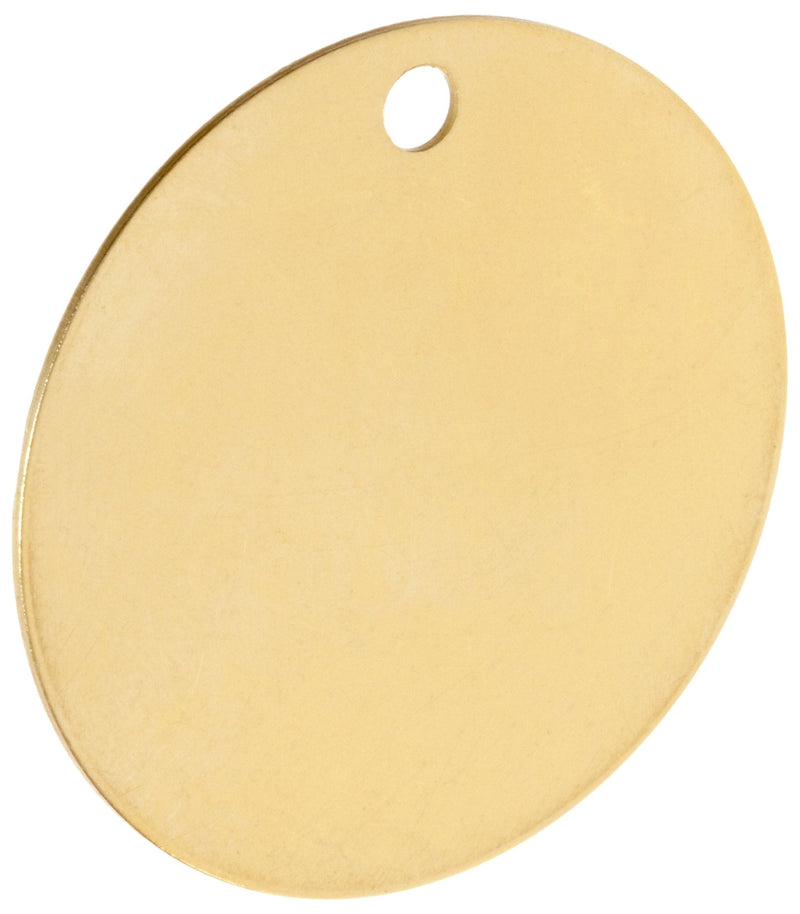 Brady 23211 2" Diameter B-907 Brass Round Blank Brass Valve Tags, 25 Count (Pack of 1)