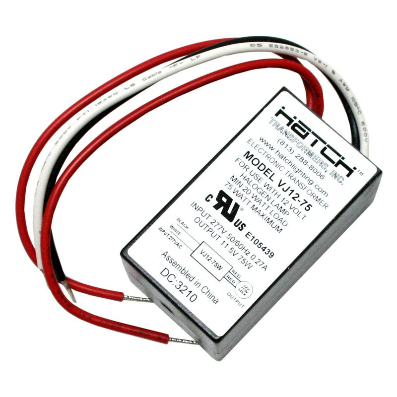1- Hatch 01275, VJ12-75W 75 watt 277 volt Step Down Electronic Transformer Ballast