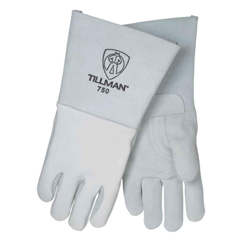 John Tillman Small 14"" Pearl Gray Premium Elkskin CottonFoam Lined Stick Welders Gloves with Welted Fingers and Kevlar Thread Locking Stitch" (TIL750S)