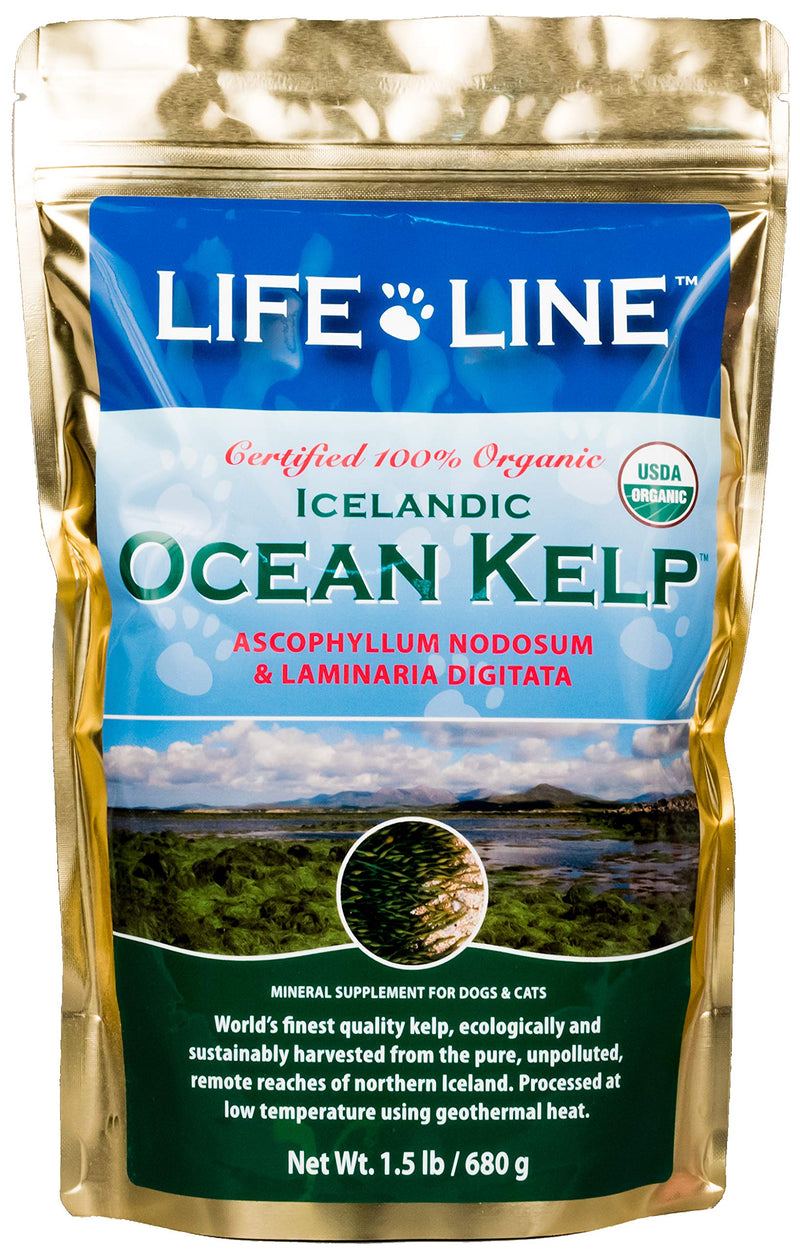 Life Line Pet Nutrition Organic Ocean Kelp Supplement for Skin & Coat, Digestion in Dogs & Cats 1.5lb - PawsPlanet Australia