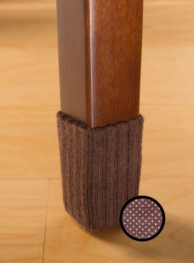 Small/Chocolate Brown, NancyProtectz Patented with Grips/Chair Leg Floor Protectors. The Original Furniture Sock Chocolate Brown Small