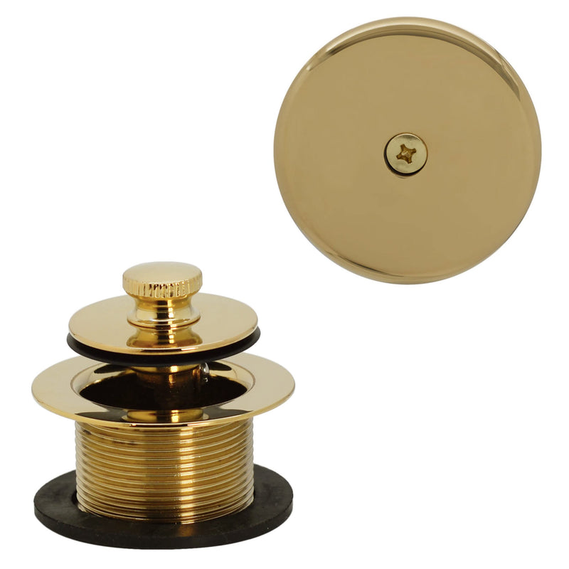 Westbrass Twist & Close Tub Trim Set with One-Hole Overflow Faceplate, Polished Brass, D94-01