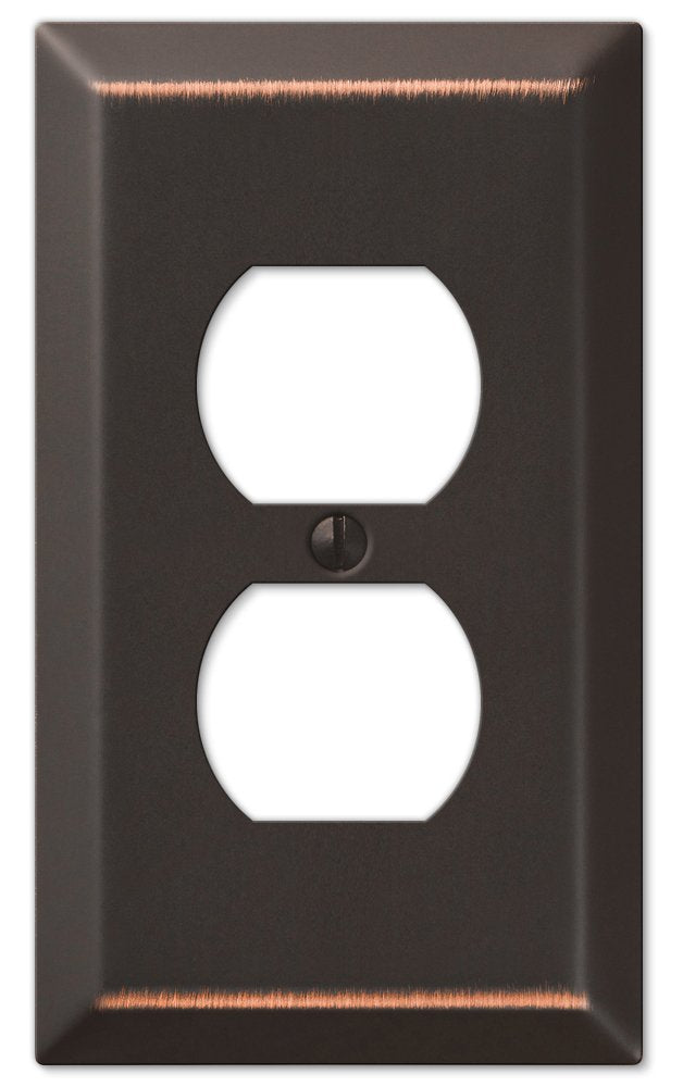 Amerelle 163DDB Century Wallplate, 1 Duplex, Steel, Aged Bronze, 1-Pack 1 Count (Pack of 1)