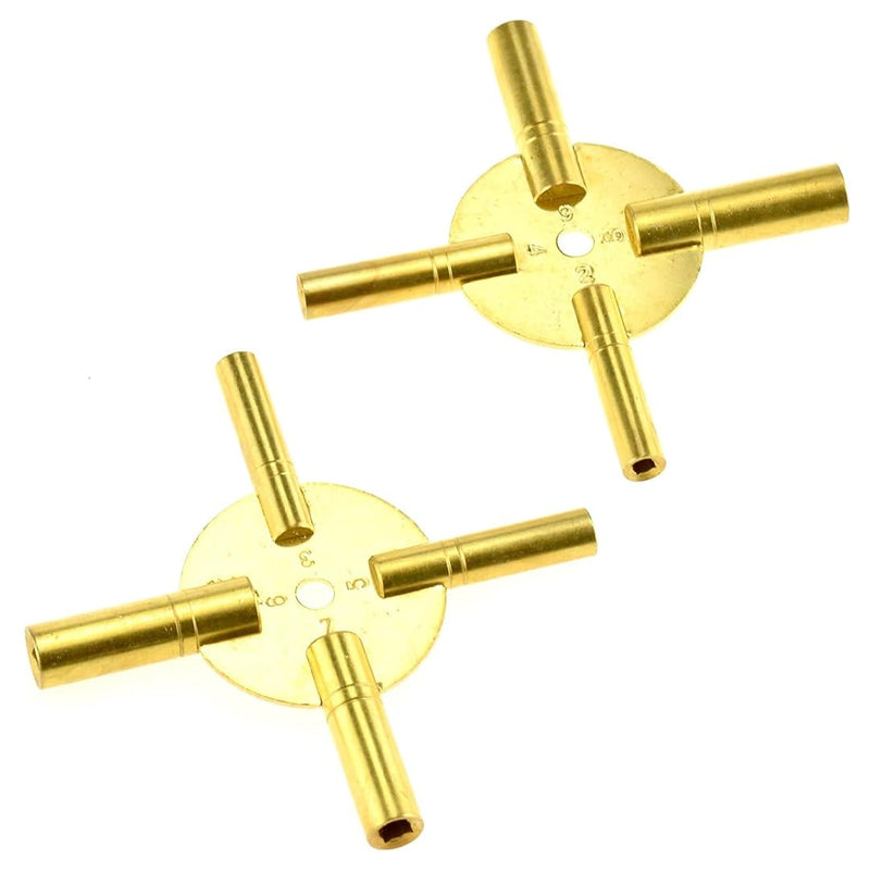 SE Universal 4 Prong Brass Clock Key for Winding Clocks, Odd and Even Numbers (2 PC.) - JT6336-2