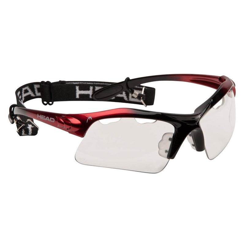 HEAD Racquetball Goggles - Raptor Anti Fog & Scratch Resistant Protective Eyewear w/UV Protection Clear/Red