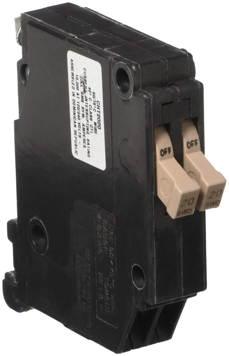 Eaton GIDDS-606124 Ch Series Single-Pole Twin Breaker, 3/4 In, 120 Vac, 20 Amps-606124, No Size