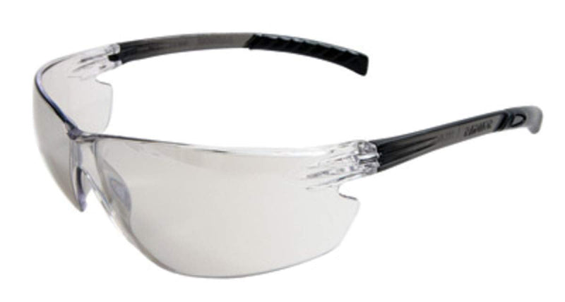 Radnor Glasses Safety Indoor/Outdoor Clear Anti-Scratch Classic Plus Unframed Charcoal Flexible Temple with Grips Wrap-Around Single Ansi Z87+ -1 Box of 12