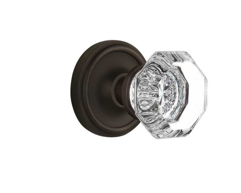 Nostalgic Warehouse Classic Round Rosette with Waldorf Crystal Door Knob