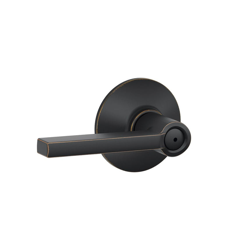 Schlage F40 LAT 716 Latitude Door Lever, Bed & Bath Privacy Lock, Aged Bronze Standard