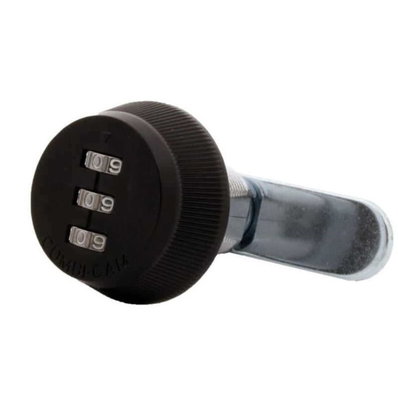 Combi-Cam Combinated Lock 7850R - Medium Black Cam Lock | Keyless 3-Dial Pick-Proof Security Lock | Metal Locks for lockers, Doors, Drawers, Cabinets, & More | Versatile, Durable, & Rust Resistant