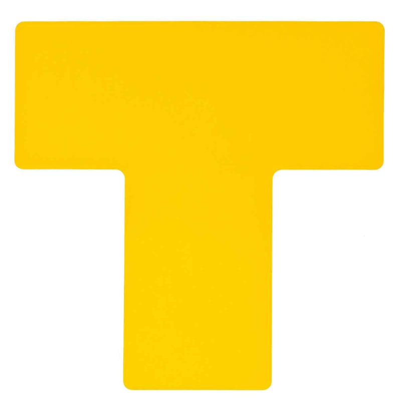 Brady ToughStripe Nonabrasive T Shape Floor Marking Tape, 5" Length, 2" Width, Yellow (Pack of 20 per Roll) - 104439 5 Inches 2 inches