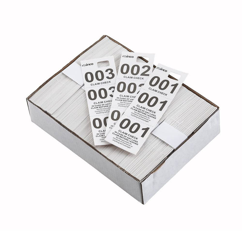 Winco Coat Checks, White, 500 Per Box, Medium