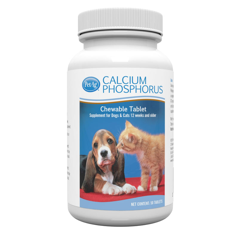PetAg® Calcium Phosphorus Tablets for Cats & Dogs, 50ct - PawsPlanet Australia