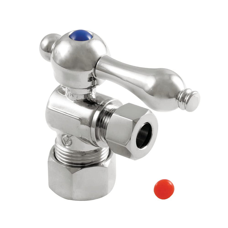 Kingston Brass CC53301 Vintage 5/8-Inch X 3/8-Inch OD Compression Angle Stop with Lever Handle, 2-3/4-Inch, Polished Chrome