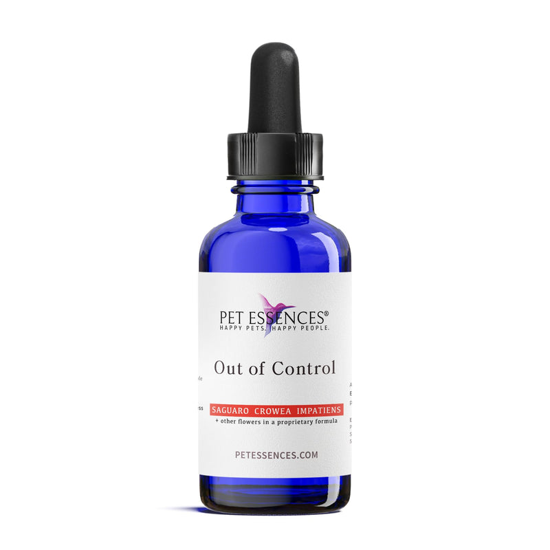 Out of Control Formula for Dogs, Cats, and Horses - 1oz, Safe & Natural Dog Calming Drops, Support for All Species, Breeds & Ages - Featuring Organic Crowea, Impatiens & Saguaro - PawsPlanet Australia