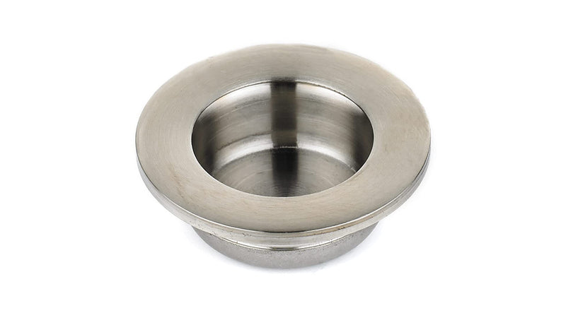 Richelieu Hardware 340235195 1 3/8-inch (35 mm) Brushed Nickel Modern Recessed Cabinet and Drawer Pull Handle for Kitchen, Bathroom, and Furniture 35 mm