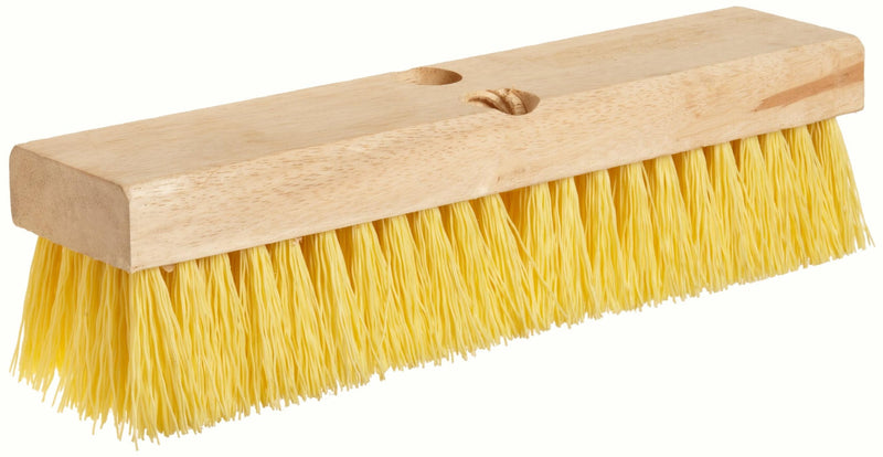 Weiler 44438 12" Block Size, 6 X 20 No. Of Rows, Wood Block, Polypropylene Fill, Deck Scrub Brush, Yellow Pack of 1
