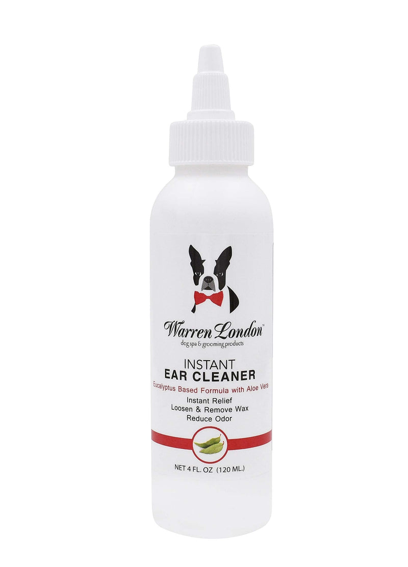 Warren London Instant Ear Cleaner for Cat & Dog with Aloe and Eucalyptus to Clean, Soothe, Control Odor, and Prevent Irritation | Ear Itching Essential I Made USA | 4oz 4oz Ear Cleaner - PawsPlanet Australia