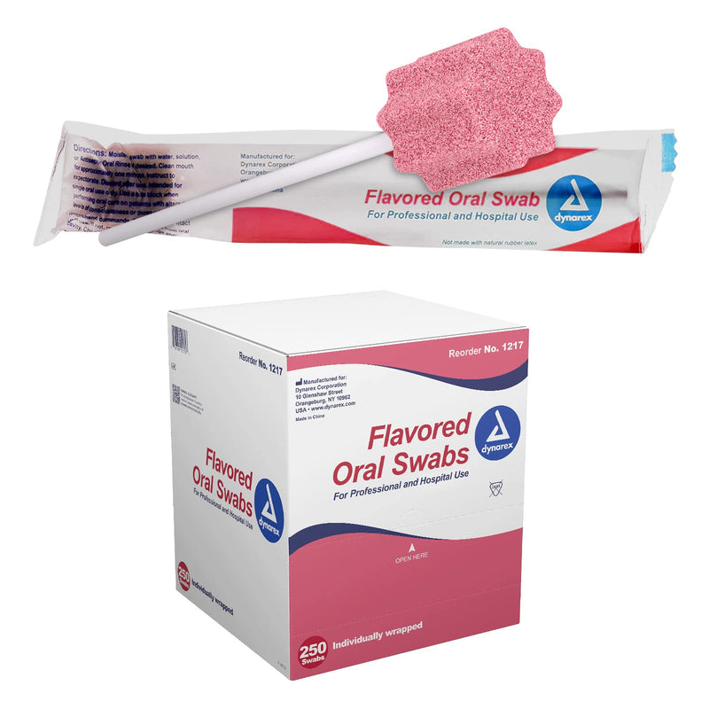 Dynarex 1217 Dentifrice-Flavored Swabstick, Individually Wrapped, Pack of 250