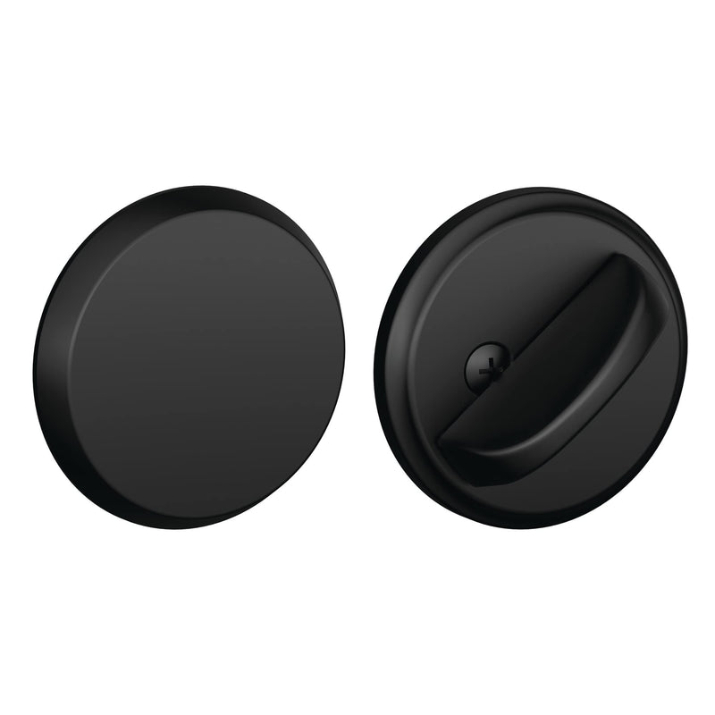 Schlage B81 622 Deadbolt with Standard Trim, Non-Keyed One Sided Deadbolt, Highest Residential Security, Matte Black W/Exterior Plate