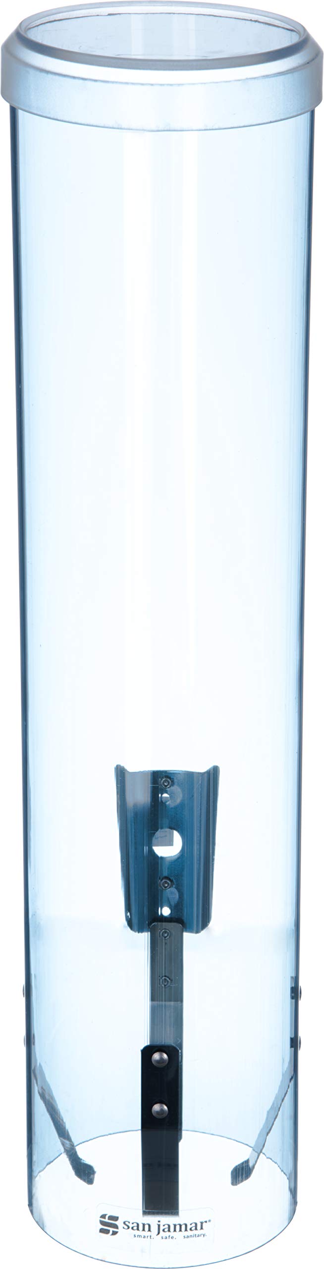San Jamar Large Pull-Type Cup Dispenser 6-12 Oz. Flat Cups, 4.5 - 7 Oz Cone Cupz with Flip Cap for Restaurants, Home, and Office, Plastic, 16 Inches, Arctic Blue