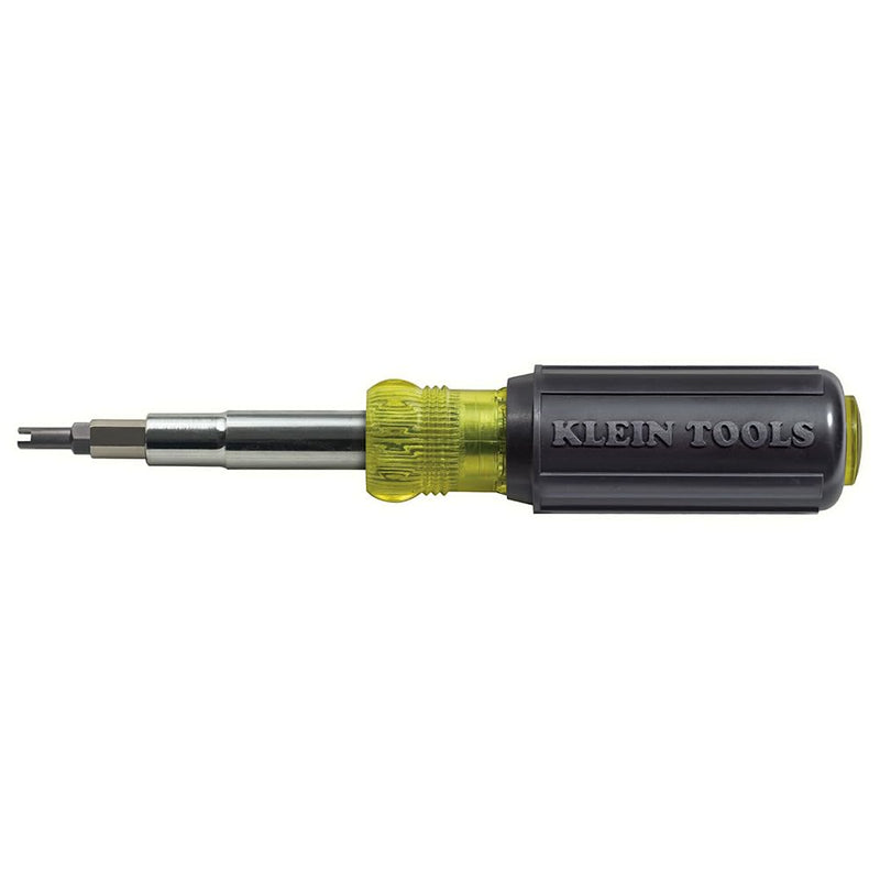 Klein Tools 32527 Multi-Bit Screwdriver / Nut Driver, 11-in-1 with Phillips, Slotted, Square, and Schrader Bits and Nut Drivers Kit Multi-Bit Screwdriver/Nut Driver