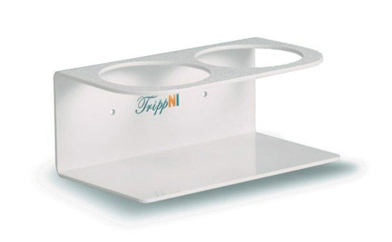 TrippNT 50017 White Acrylonitrile Butadiene Styrene Double Bottle Holder, Stores 2 Bottles of 500mL, 4.25" Diameter x 7.5" Width x 3.25" Height 7.5 x 3.25 4.25 inches
