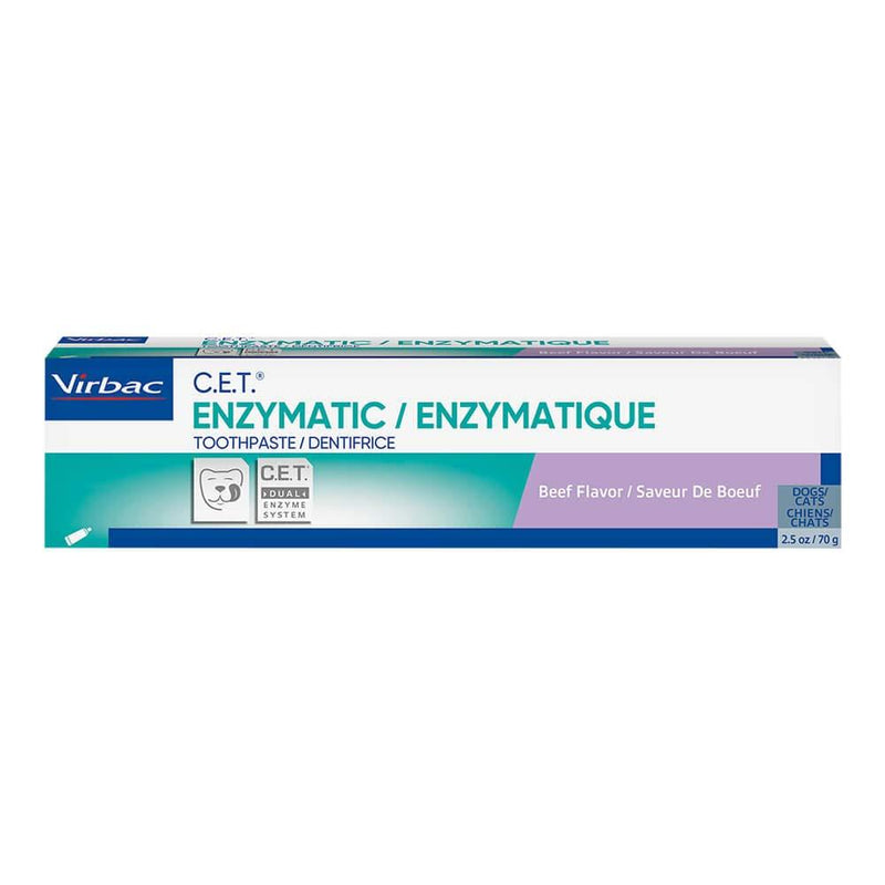 CET Virbac Plaque Tartar Control Enzymatic Dog and Cat Toothpaste, 2.5 oz, Beef - PawsPlanet Australia