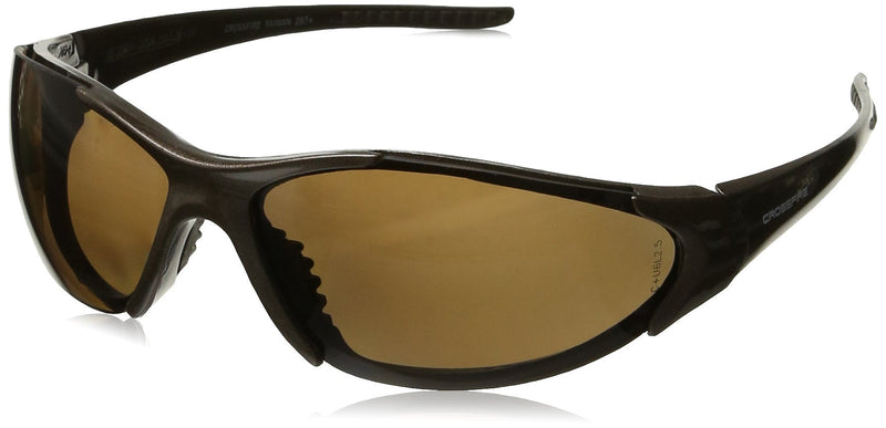Crossfire Eyewear 181813 Core Polarized Safety Glasses with High Definition Brown Polarized Lens and Mocha Brown Frame