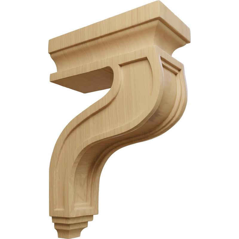 Ekena Millwork COR03X07X11HACH Hollow Back Wood Corbels, 3 1/2"W x 7 1/4"D x 11"H, Cherry