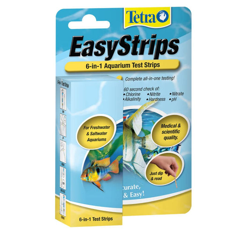 Tetra EasyStrips 6-In-1 aquarium Test Strips, Water Testing (19542) 25-Strip