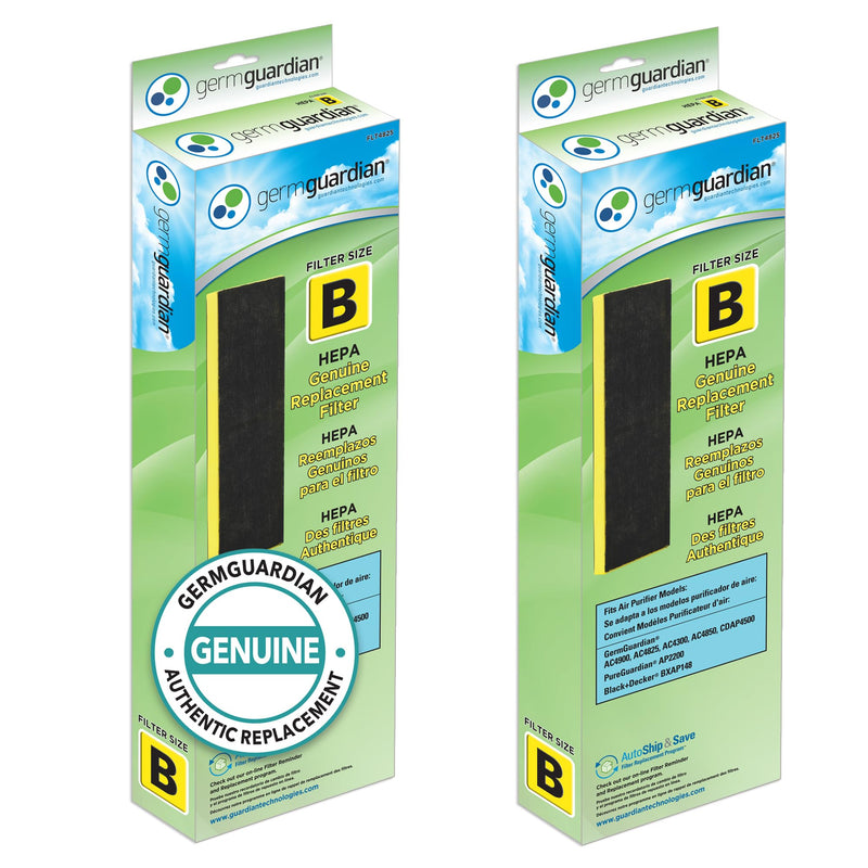 GermGuardian Filter B HEPA Pure Genuine Air Purifier Replacement Filter, Removes 99.97% of Pollutants for AC4825, AC4300, AC4900, AC4825DLX, AC4850, CDAP4500, AP2200, Black/Yellow, FLT4825 1.0