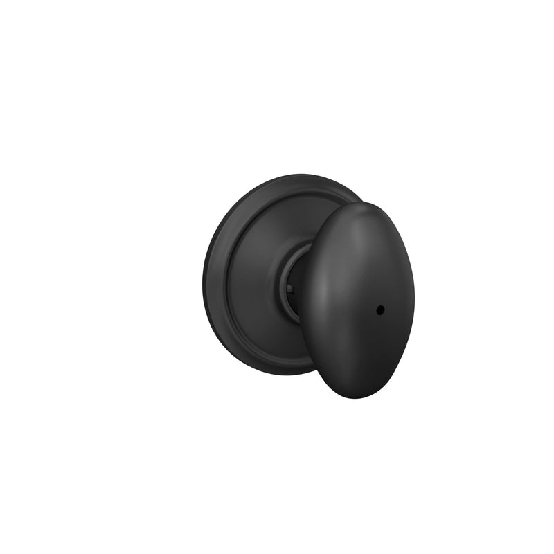 Schlage F40 SIE 622 Sienna Door Knob, Bed & Bath Privacy Lock, Matte Black Standard
