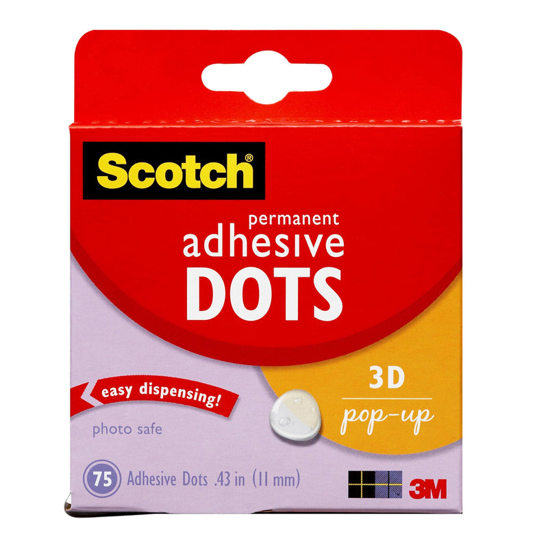 Scotch Adhesive Dots, Permanent, 75 Count, Great for Card Making and Scrapbooking (010-75PU) Standard