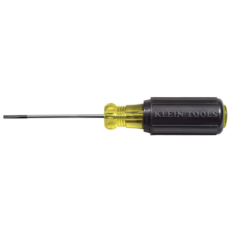 Klein Tools 612-4 Screwdriver, Made in USA, Flat Head Terminal Block Screwdriver, 1/8-Inch Cabinet Tip, 4-Inch Round Shank, TB-DIN 1 Count (Pack of 1) 1/8 Terminal Block Screwdriver