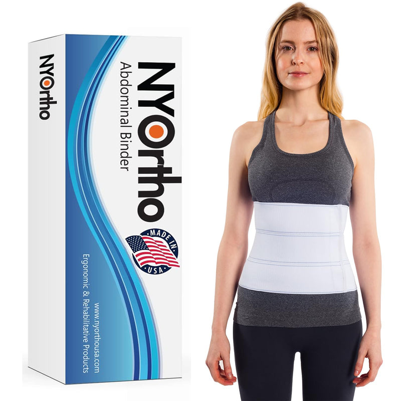 NYOrtho Abdominal Binder Lower Waist Support Belt - Compression Wrap for Men and Women MADE IN USA (30" - 45") 3 Panel - 9" 3 Panel - 9" High 30-45 Inch (Pack of 1)