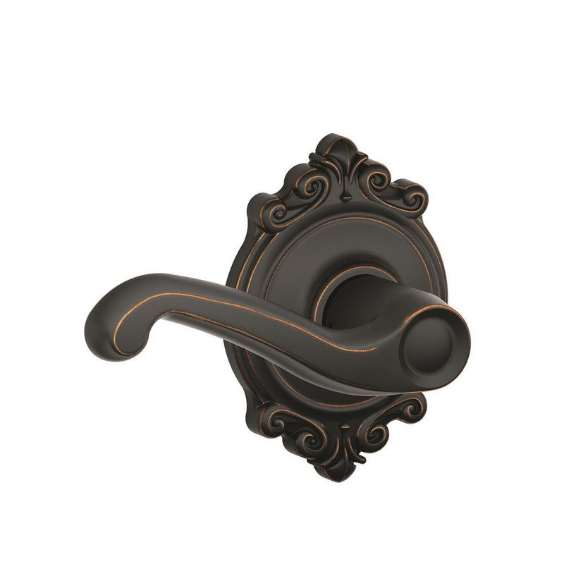 SCHLAGE F10 FLA 716 BRK Brookshire Collection Flair Passage Lever, Aged Bronze
