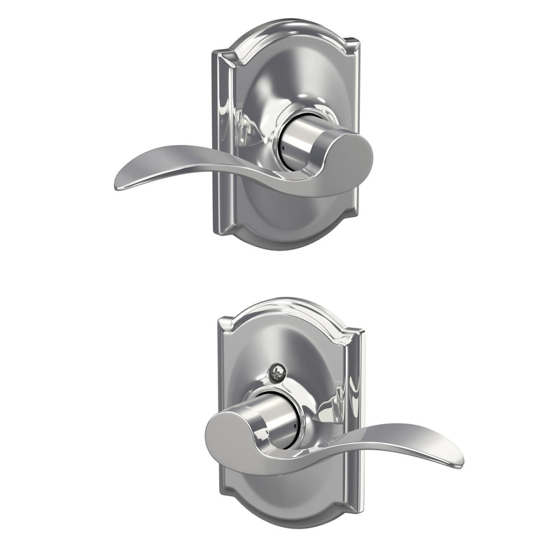 SCHLAGE Trim with SCHLAGE Hall and Closet Lever, Bright Chrome (F10 ACC 625 CAM)