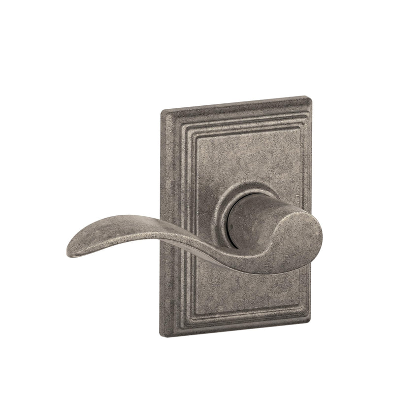 Schlage Lock Company Addison Trim with Accent Hall and Closet Lever, Distressed Nickel (F10 ACC 621 ADD) Passage