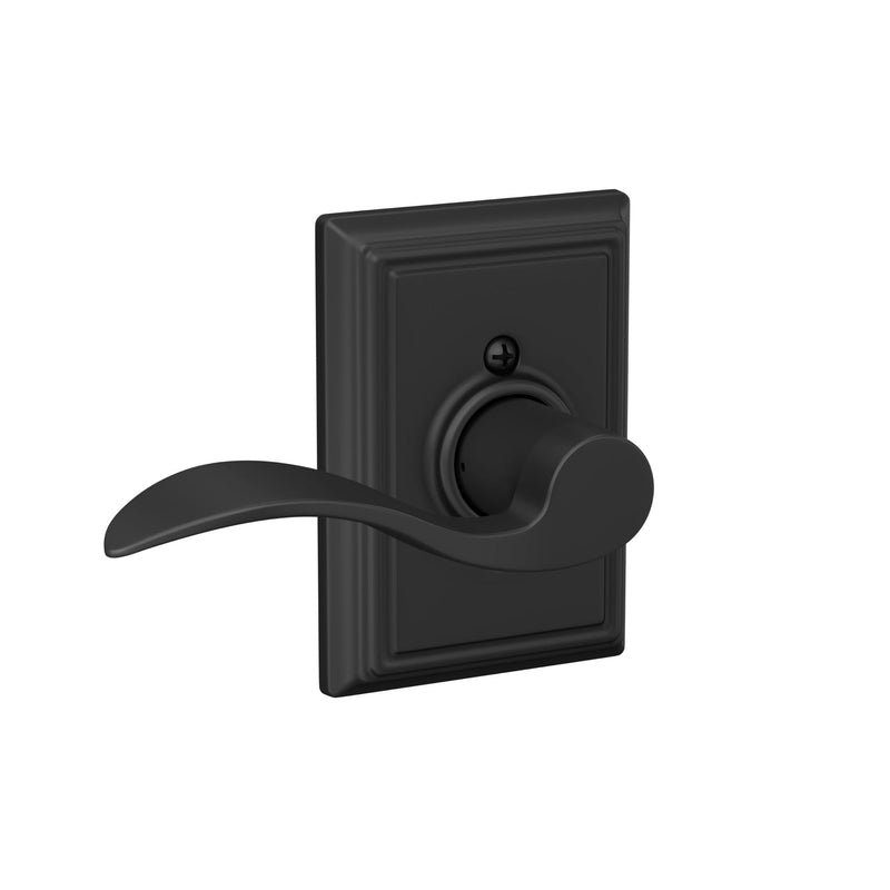 SCHLAGE Accent Lever with Addison Trim Non-Turning Lock in Matte Black - Left Handed - F170 ACC 622 ADD LH One Sided Non Turning LH