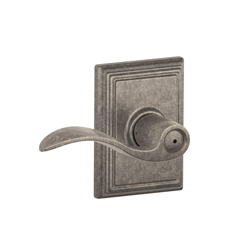 SCHLAGE F40ACC621ADD Addison Collection SCHLAGE Privacy Lever, Distressed Nickel