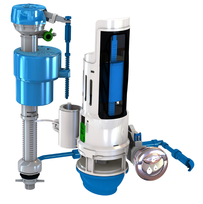 Danco HyrdroRight Water-Saving Toilet Tank Repair Kit with Dual Flush Valve, Includes Dual Push Button Handle in Chrome, (HYR460) Pack of 1