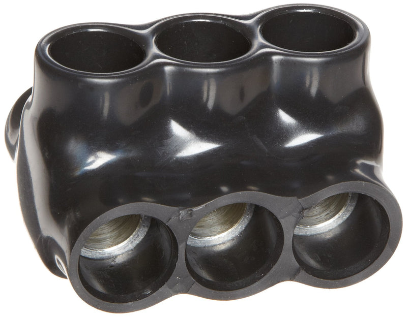 Morris Products 97643 Black Insulated Multi-Cable Connector - Dual Entry 3 Ports 250-6 Wire Range, 1-Pack 3 - Wire Ports
