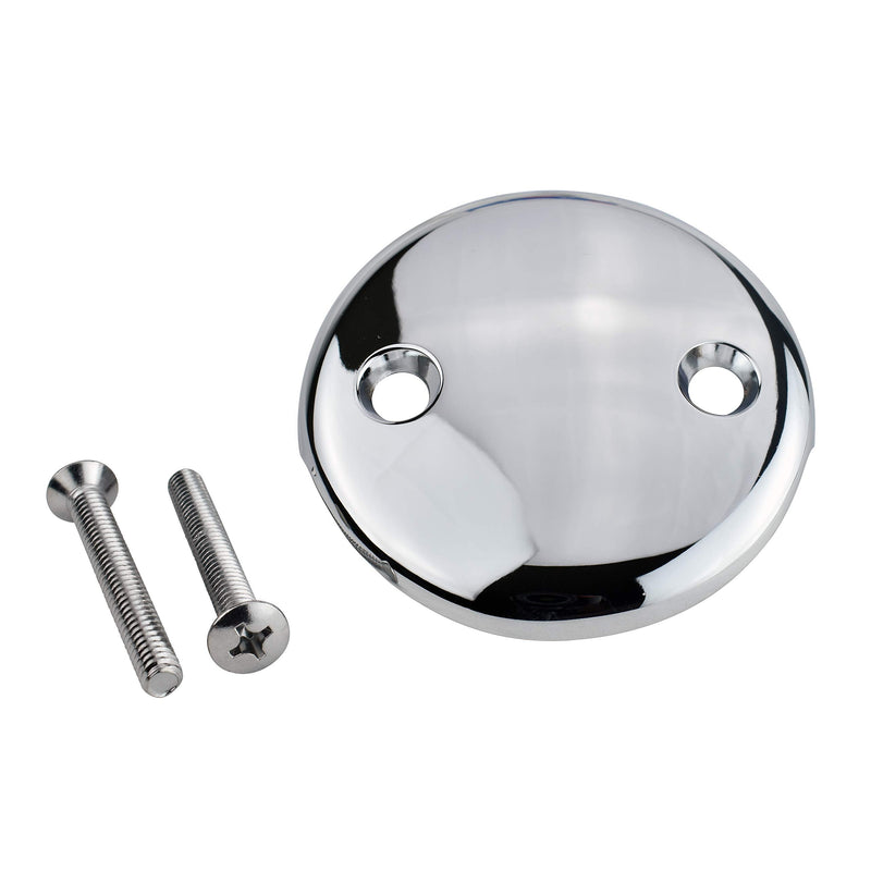 Plumb Pak K826-11PC Universal Bathtub Drain Two Hole Overflow Face Plate with Screws, Polished Chrome