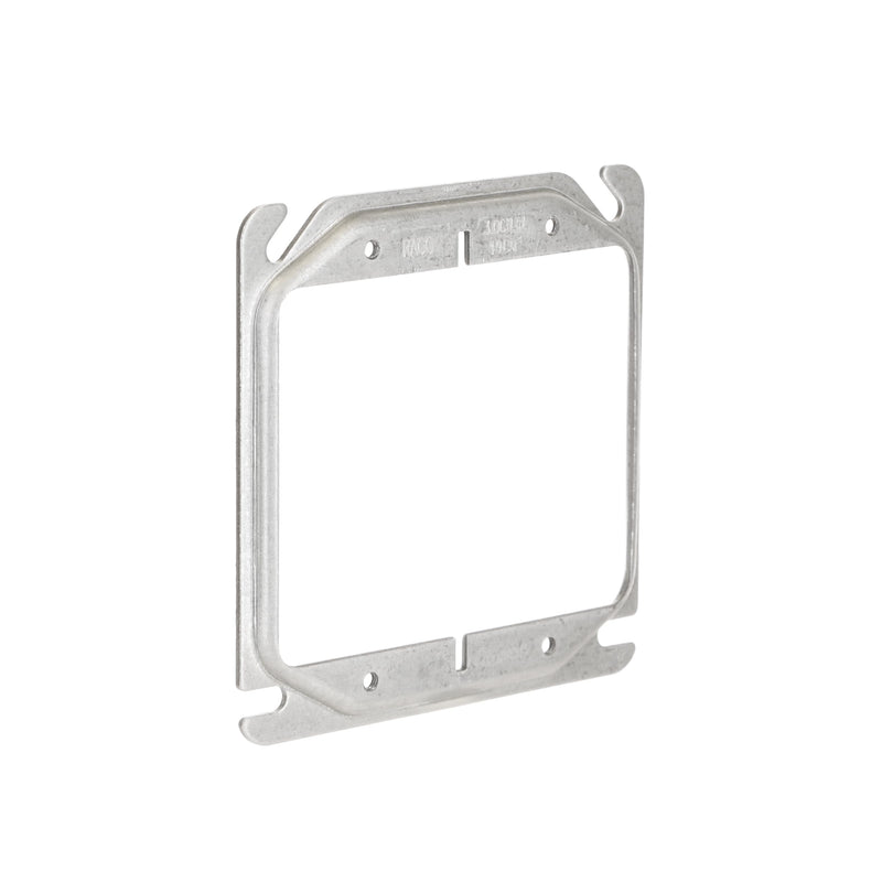 Hubbell-Raco 777 Raised 1/4-Inch, 4-Inch Square Mud-Ring for 2 Devices Gray