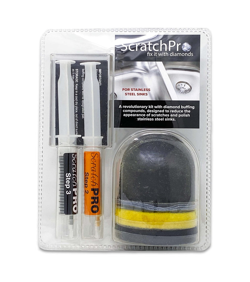 Kit for Polishing and Repairing Stainless Steel Sinks, with Diamond Buffing Compounds, Reduce The Appearance of Ugly Scratches and Polish Sink for Factory Fresh Look in No Time